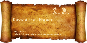 Kovacsics Manon névjegykártya